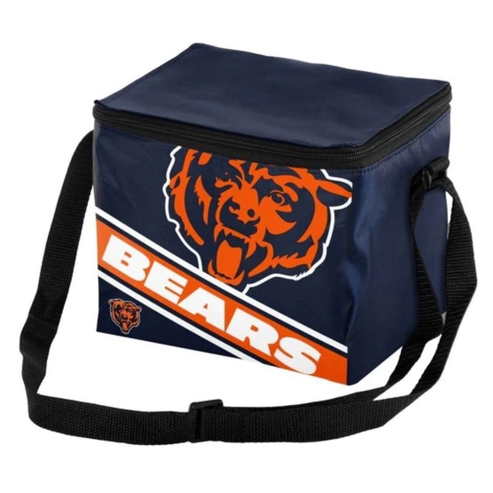 Forever Collectibles Big Logo Stripe 6 Pack Chicago Bears Cooler NWT